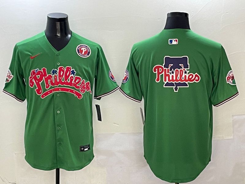Men Philadelphia Phillies Blank Green Four generations joint name 2025 Nike MLB Jersey style 5->philadelphia phillies->MLB Jersey